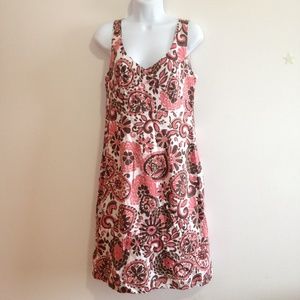 pink/peach floral cotton dress